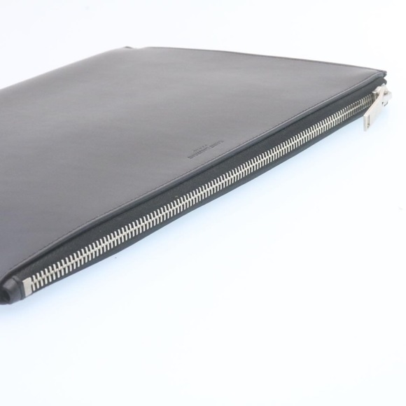 SAINT LAURENT Clutch Bag Leather Black Auth am1932gA - Picture 3 of 16